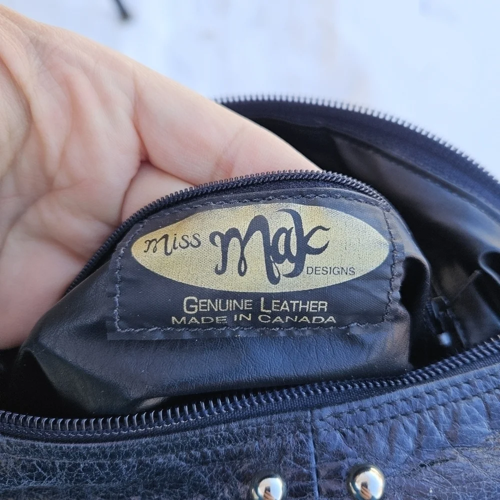 Miss Mak Designs leather hobo bag colorshift gray purple blue